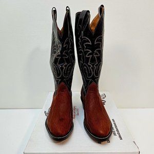 29. Cowboy (girl) boots. Brown shark leather. Size 10.5 D